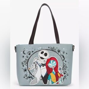 Loungefly Disney Nightmare Before Christmas Jack Sally Zero Tote Bag Purse NEW